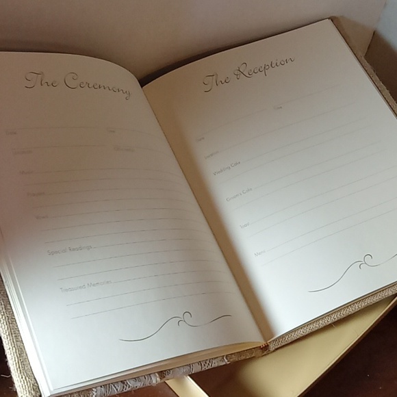 Burlap Lace Wedding Memory Book - Picture 3 of 5